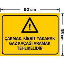 New Jargon Çakmak Kibrit Yakarak Gaz Kaçağı Aramak Tehlikelidir Levhası - Dekote Malzeme 35X50 cm