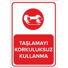 New Jargon Taşlamayı Korkuluksuz Kullanma Levhası - Sac Malzeme 35X50 cm