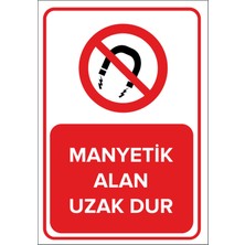 New Jargon Manyetik Alan Uzak Dur Levhası - Sac Malzeme 35X50 cm