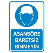 New Jargon Asansöre Baretsiz Binmeyin Levhası - Sac Malzeme 35X50 cm