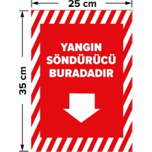New Jargon Yangın Söndürücü Buradadır Aşağı Ok Levhası - Dekote Malzeme 25X35 cm