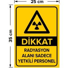 New Jargon Dikkat Radyasyon Alanı Sadece Yetkili Personel Levhası - Dekote Malzeme 25X35 cm