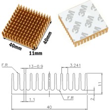 Elektromall Alüminyum Soğutucu Gold 4X4CM Peltier Uyumlu Termal Çift Taraflı Bantlı