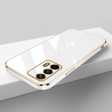 MTK Moveteck Xiaomi Redmi 9t Uyumlu Kılıf Kamera Korumalı Parlak Gold Kenarlı Yumuşak Silikon Kapak