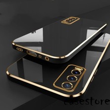 MTK Moveteck Vivo Y11S Uyumlu Kılıf Kamera Korumalı Parlak Gold Kenarlı Yumuşak Renkli Silikon Kapak