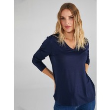 Faik Sönmez V Yaka Uzun Kol T-Shirt 00012