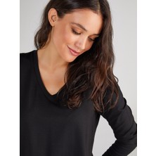 Faik Sönmez V Yaka Uzun Kol T-Shirt 00012