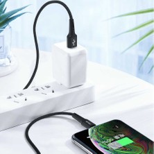 Wiwu G30 Gear Lightning USB Kablo 2.4A Hızlı Şarj Kablosu 120 cm Naylon Örgü