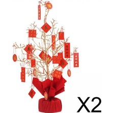 2x Fortune Tree Çin Yeni Yıl Feng Shui Süsleme Ev Dekor Şube Ağacı