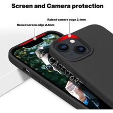 MTK Moveteck Iphone 14 Max 6.7inç Uyumlu Kamera Lens Çıkıntılı Içi Kadife Silikon Soft Mat Renkli Liquid Yumuşak Şık Yeni Kapak Sıvı Süet (2022) Lansman