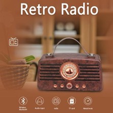 Sanlindou Klasik Retro Fm Radyo Alıcısı Taşınabilir Dekorasyon Mp3 Radyo Stereo Bluetooth Hoparlör Aux USB Şarj Edilebilir | Radyo (Yurt Dışından)