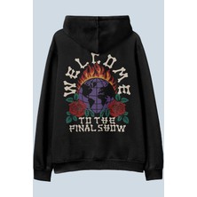 AyveGa Welcome Siyah Oversize  Kapüşonlu Sweatshirt Hoodie