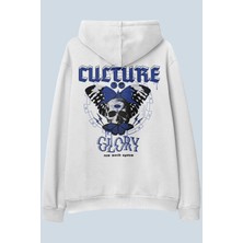 AyveGa Glory Beyaz Oversize  Kapüşonlu Sweatshirt Hoodie