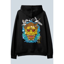AyveGa Asian Culture Siyah Oversize  Kapüşonlu Sweatshirt Hoodie