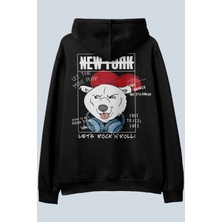 AyveGa New York Siyah Oversize  Kapüşonlu Sweatshirt Hoodie