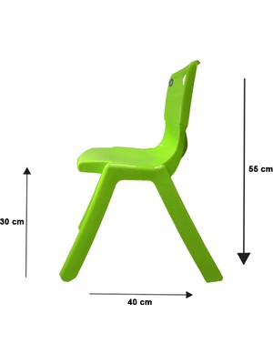Temel 1.Kalite Kırılmaz Çocuk Sandalyesi – Kreş ve Anaokulu Sandalyesi Yeşil 5 Adet