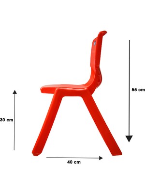Temel 1.Kalite Kırılmaz Çocuk Sandalyesi – Kreş ve Anaokulu Sandalyesi Kırmızı 8 Adet