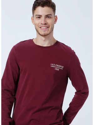 Lee Cooper O Yaka Baskılı Bordo Erkek T-Shirt 231 Lcm 242006 Renzo