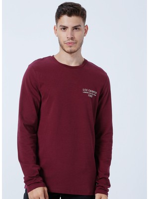 Lee Cooper O Yaka Baskılı Bordo Erkek T-Shirt 231 Lcm 242006 Renzo