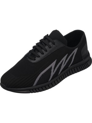 Costo Shoes Eray-02 Siyah-Gri Spor Ayakkabı Rahat Geniş Kalıp Kauçuk Esnen Taban