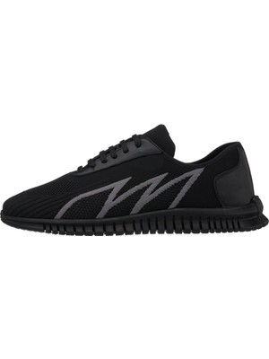 Costo Shoes Eray-02 Siyah-Gri Spor Ayakkabı Rahat Geniş Kalıp Kauçuk Esnen Taban