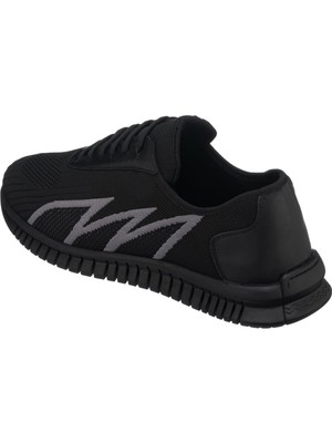 Costo Shoes Eray-02 Siyah-Gri Spor Ayakkabı Rahat Geniş Kalıp Kauçuk Esnen Taban