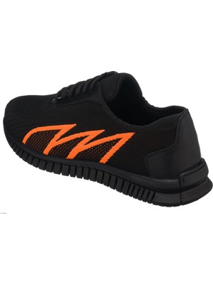 Costo Shoes Eray-02 Siyah-Turuncu Spor Ayakkabı Rahat Geniş Kalıp Kauçuk Esnen Taban