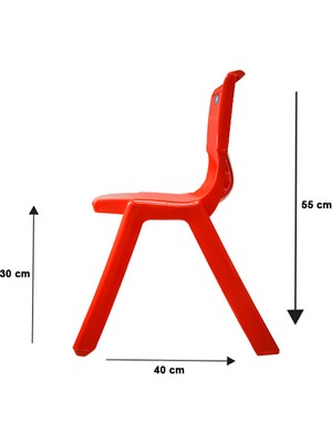 Temel 1.Kalite Kırılmaz Çocuk Sandalyesi – Kreş ve Anaokulu Sandalyesi Kırmızı 5 Adet