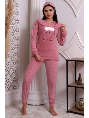 Wordex Fwn 3002 Peluş Welsoft Polar Kışlık Kadın Ev Pijama Takımı