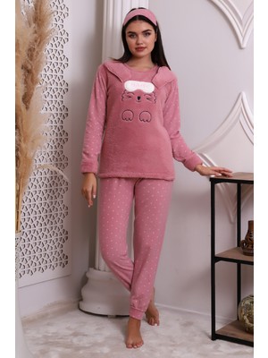 Wordex Fwn 3002 Peluş Welsoft Polar Kışlık Kadın Ev Pijama Takımı