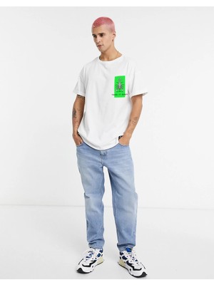 Unisex Beyaz Take It Easy Oversize Tshirt