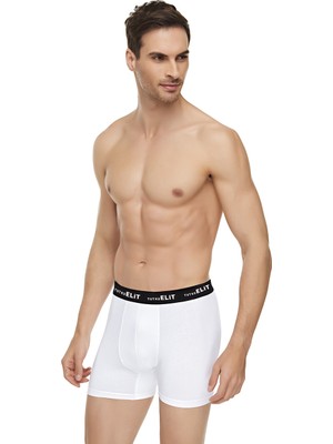 Tutku Elit ELT1252 Elit Modal Elastan Spor Boxer 3 Adet Beyaz