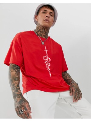 Venom Blade Oversize Unisex Tshirt Kırmızı