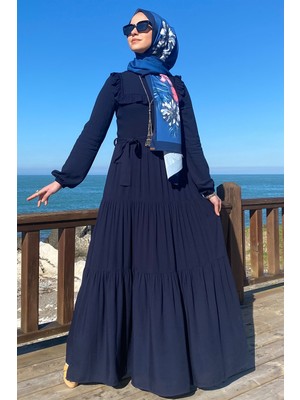 Rabia Şamlı Bade Elbise Lacivert