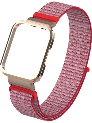 Kny Xiaomi Mi Watch Lite 2 Için Hasır Desenli Kasalı Kumaş Kordon-Kayış