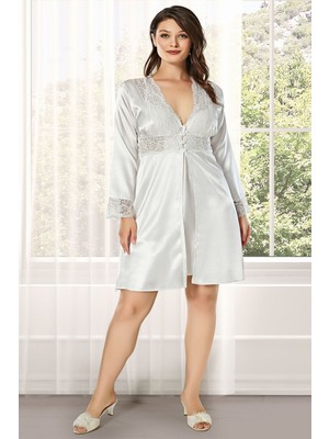 Alissa 8600 Kadın Çeyizlik Saten 6'lı Set-Ekru