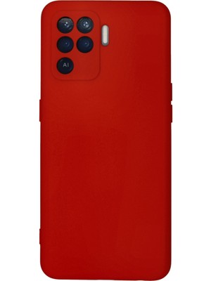 Aqua Aksesuar Oppo Reno 5 Lite Kılıf Lansman Içi Kadife Lüx Tasarım Silikon Kapak - Kırmızı