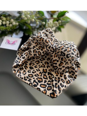 Cherub Accessories Kız Bebek Fiyonklu Bone Leopar Desen