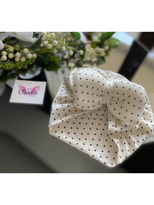 Cherub Accessories Kız Bebek Fiyonklu Bone Ekru Noktalı