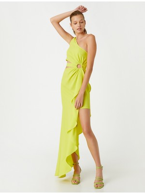 Koton Volanlı Abiye Elbise Pencere Detaylı