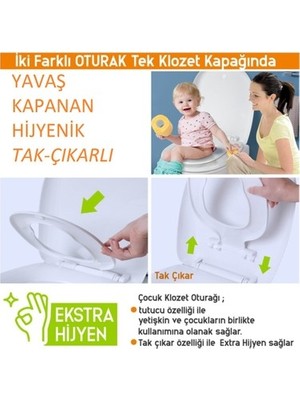 Arvenis Kids Çocuk Adaptörlü Yavaş Kapanan Klozet Kapağı