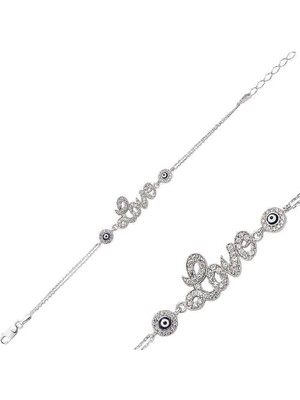 925 Gümüş Gümüş Love Bayan Bileklik