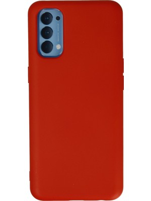 Aqua Aksesuar Oppo Reno 4 Kılıf Lansman Içi Kadife Lüx Tasarım Silikon Kapak - Kırmızı