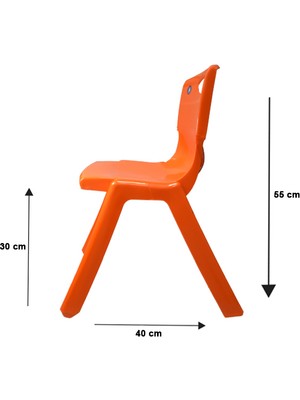 Temel 1.Kalite Kırılmaz Çocuk Sandalyesi – Kreş ve Anaokulu Sandalyesi Turuncu