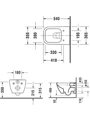 Duravit Happy D.2 Rimless Asma Klozet Antrasit 2222398975