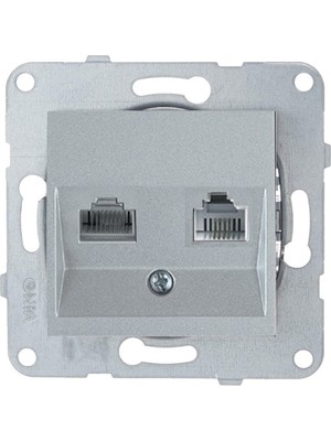 Viko Artline Novella-Trenda Gümüş Data-Nümeris Telefon Priz (Cat3-Cat6) - Çerçevesiz