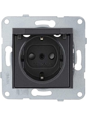 Viko Artline Novella-Trenda Füme Kapaklı Topraklı Priz - Çerçevesiz