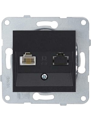 Viko Artline Novella-Trenda Siyah Data Priz (Cat6) - Çerçevesiz