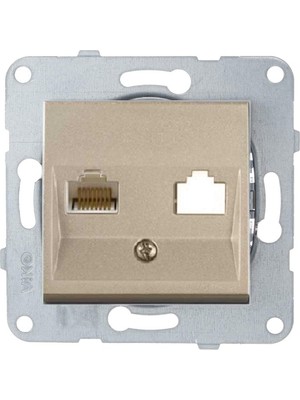 Viko Artline Novella-Trenda Bronz Telefon Nümeris Priz (Cat-3) - Çerçevesiz