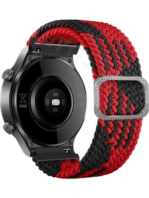 M.TK Moveteck Huawei Watch Gt3 42MM Kordon Örgü Tokalı Gökkuşağı Renkli Kumaş Bileklik (20MM )